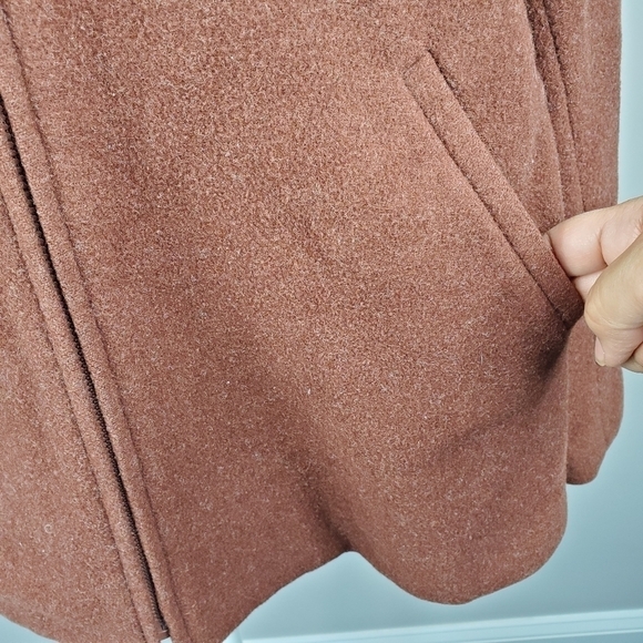 Eileen Fisher Wool Zip Up Jacket Size PM Rust Brown - Picture 5 of 11